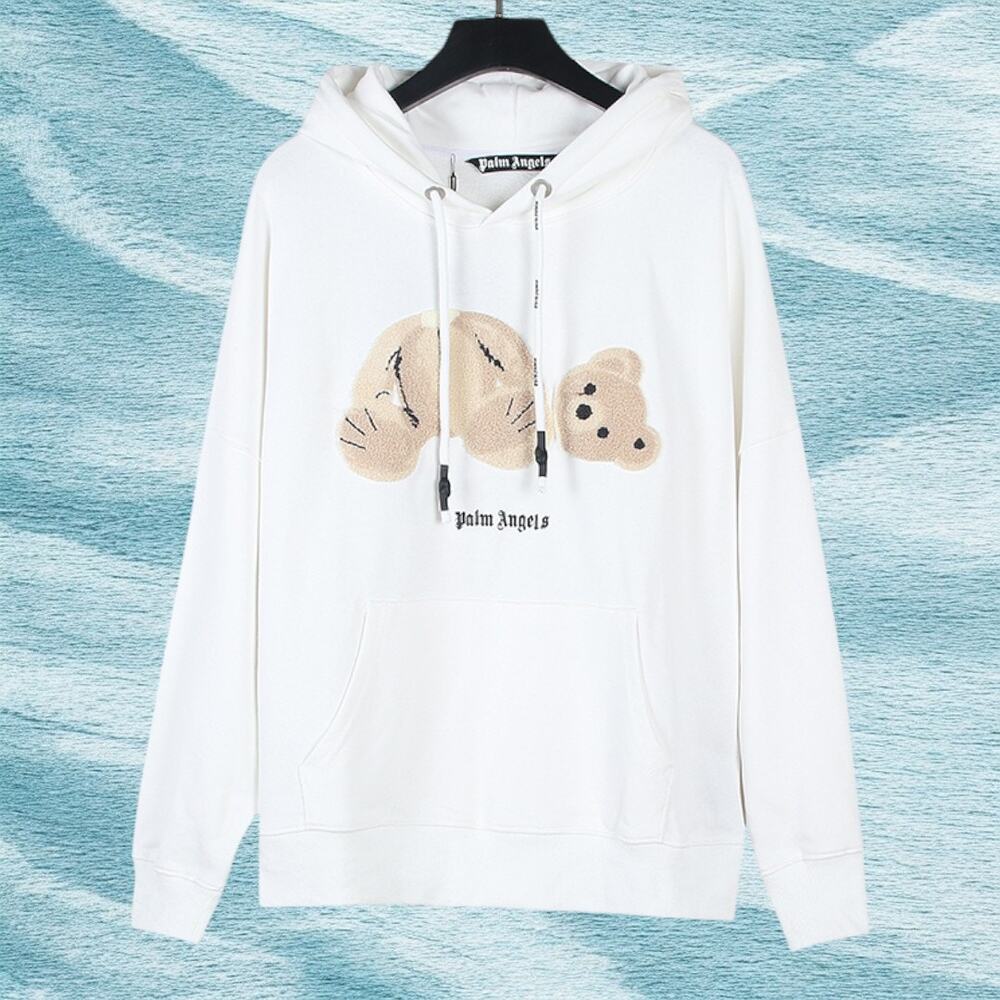 Palm Angels White Hoodie